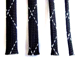 Flexibles Mesh Sleeving Fire Rated - Schwarz - .125 'bis zu 1,75'