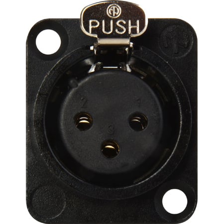 NEUTRIK NC3FD-L-B-1 3-Pin Female XLR Panel/Chassis Mount Connector - Verriegelung - Schwarz/Gold