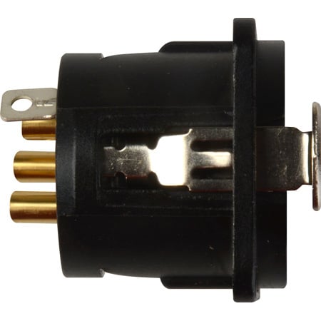 NEUTRIK NC3FD-L-B-1 3-Pin Female XLR Panel/Chassis Mount Connector - Verriegelung - Schwarz/Gold