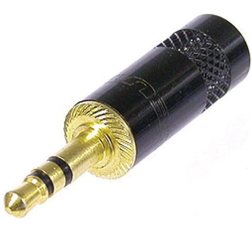 Rean NYS231LBG Plug 3,5mm Stereo - Schwarz / Gold - 6mm Kabel OD 24 AWG
