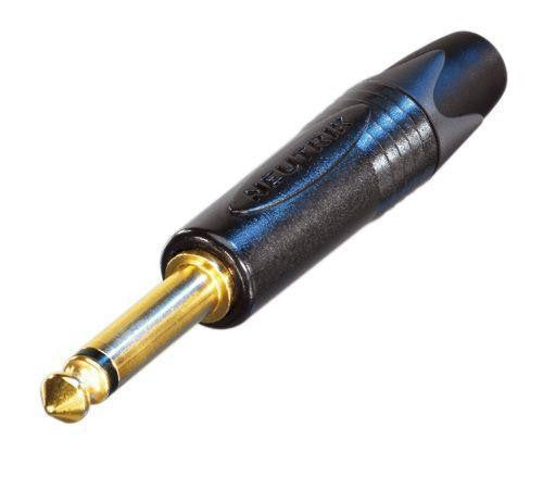 Neutrik NP2X-B Schwarz und Gold 1/4 Mono Plug 18 AWG Solder