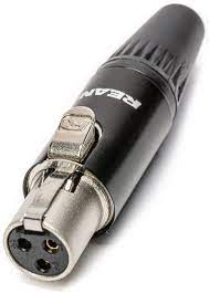 Rean RT3FC-B Mini XLR 3 Pin Weiblicher Stecker Schwarz