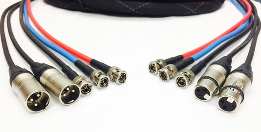 12G Bewertet 3 Kanal BNC HD-SDI Belden 4694R und 2 Kanal XLR AES / EBU - Schlangenkabel