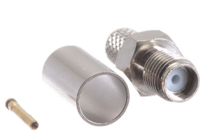 SMA Female RG58 Crimp Connector 3pc - RF Industries RSA-3050-C