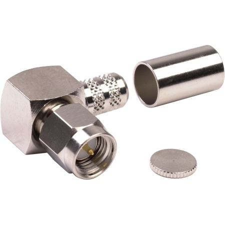 SMA Männlicher Rechtswinkel LMR240 RG8X Crimp Connector - RF Industries RSA-3010-X
