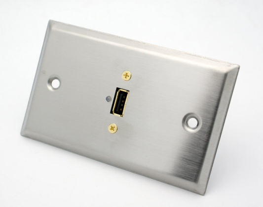 Edelstahl Single USB 2.0 Wandplatte Philmore 75-697