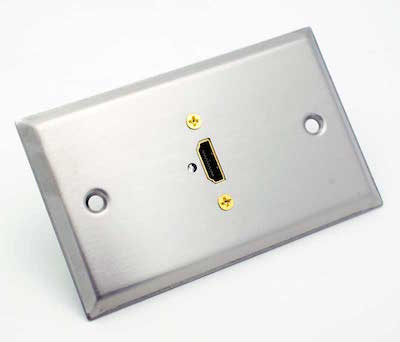 Edelstahlwandplatte mit einem HDMI-Steckverbinder Philmore 75-677