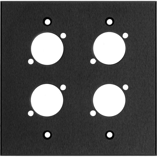 Mein Custom Shop WP2X4 2-Gang Black Anodized Aluminium Wandplatte mit 4 D-Style Cutouts