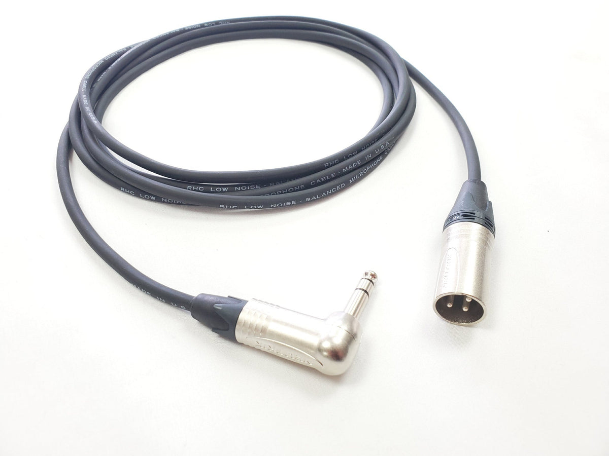 Ausgewogene XLR Male bis 1/4 TRS Rechtswinkel Audiokabel mit Neutrik Connectors