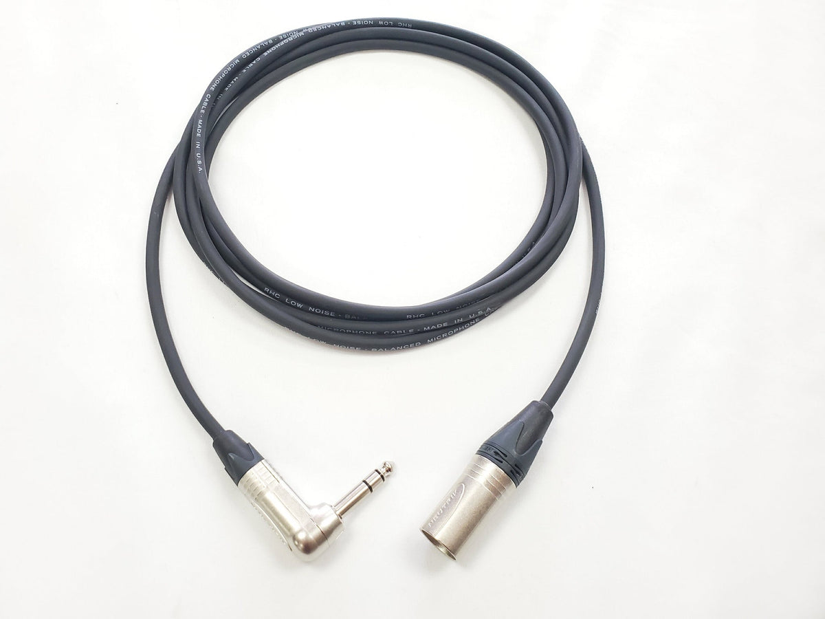 Ausgewogene XLR Male bis 1/4 TRS Rechtswinkel Audiokabel mit Neutrik Connectors
