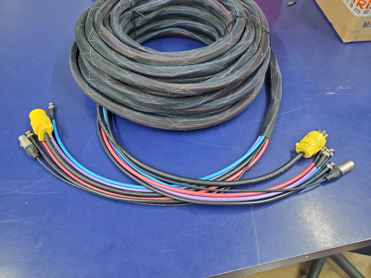 4 Channel BNC HD-SDI RG6 Belden 1694A, XLR Line Level und AC Power - Snake Cable